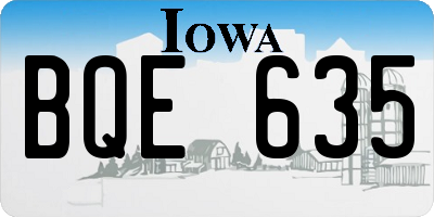 IA license plate BQE635