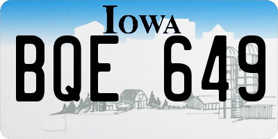 IA license plate BQE649