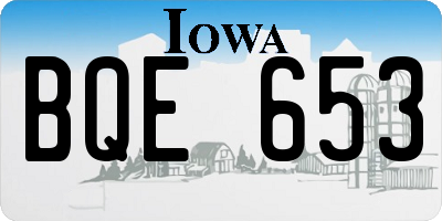 IA license plate BQE653