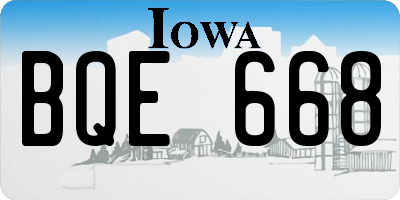 IA license plate BQE668