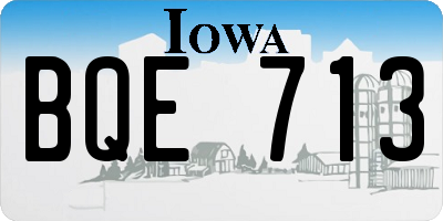 IA license plate BQE713