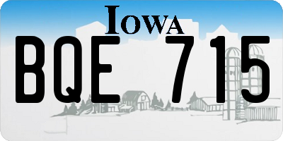 IA license plate BQE715
