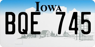 IA license plate BQE745