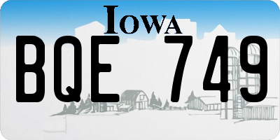 IA license plate BQE749