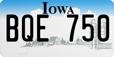 IA license plate BQE750