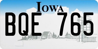IA license plate BQE765