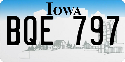 IA license plate BQE797