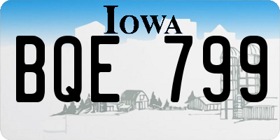 IA license plate BQE799