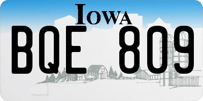 IA license plate BQE809
