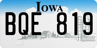IA license plate BQE819