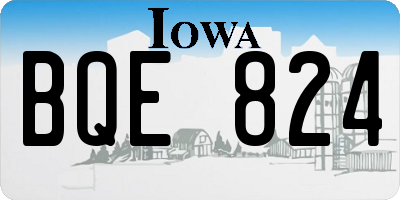 IA license plate BQE824