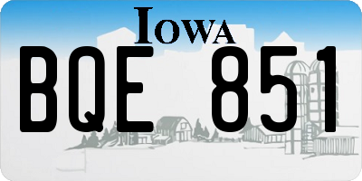 IA license plate BQE851