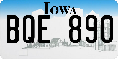 IA license plate BQE890