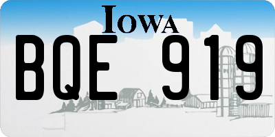 IA license plate BQE919