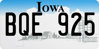 IA license plate BQE925