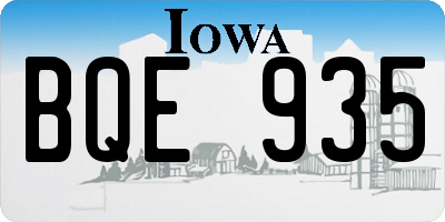 IA license plate BQE935