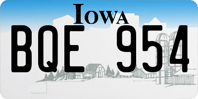 IA license plate BQE954