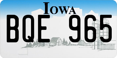 IA license plate BQE965