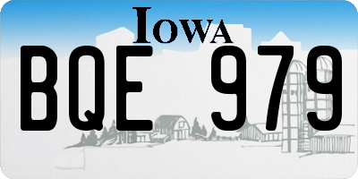 IA license plate BQE979