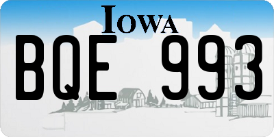IA license plate BQE993