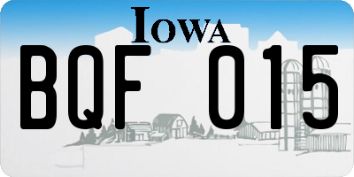 IA license plate BQF015