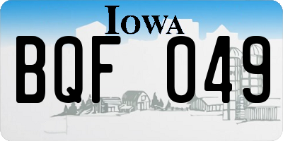 IA license plate BQF049