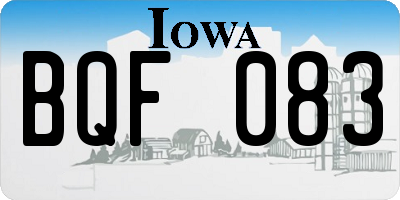 IA license plate BQF083