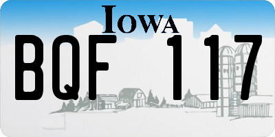 IA license plate BQF117