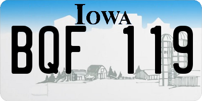 IA license plate BQF119