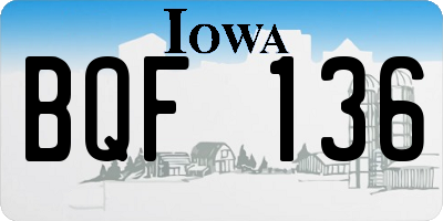 IA license plate BQF136