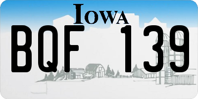 IA license plate BQF139