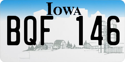IA license plate BQF146