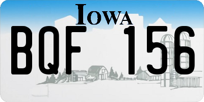 IA license plate BQF156