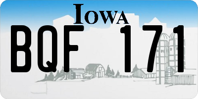 IA license plate BQF171