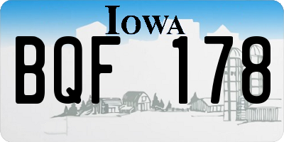 IA license plate BQF178