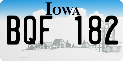 IA license plate BQF182