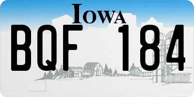 IA license plate BQF184