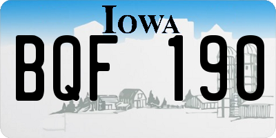 IA license plate BQF190
