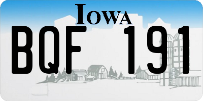 IA license plate BQF191