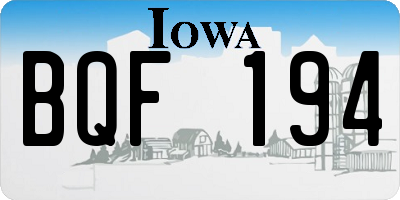 IA license plate BQF194