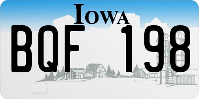 IA license plate BQF198