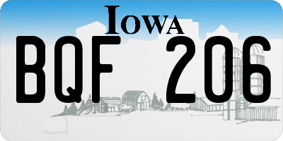 IA license plate BQF206