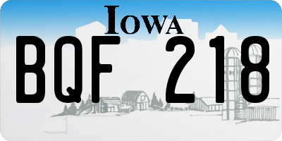 IA license plate BQF218