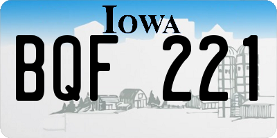 IA license plate BQF221