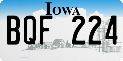 IA license plate BQF224