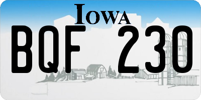 IA license plate BQF230