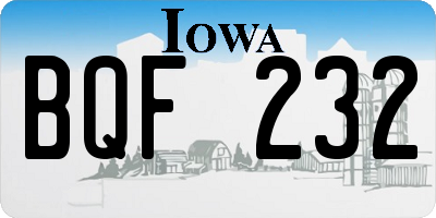IA license plate BQF232