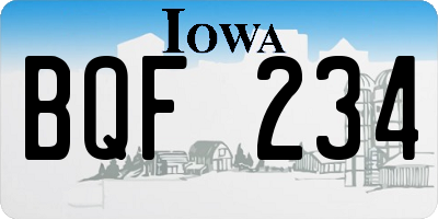 IA license plate BQF234