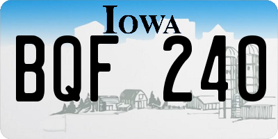 IA license plate BQF240