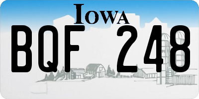 IA license plate BQF248